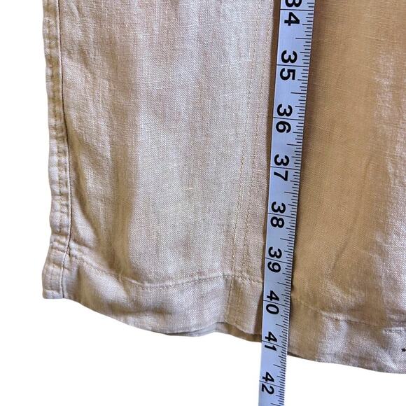 NWOT 100% LINEN BOHO CHIC Neutral Wide Leg Preppy Cargo Pockets Pants MEDIUM - Picture 8 of 12